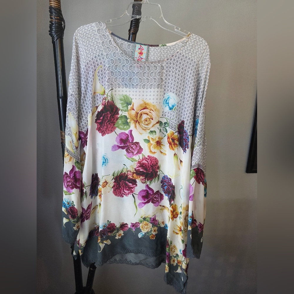 Johnny Was Multicolor Floral Tunic